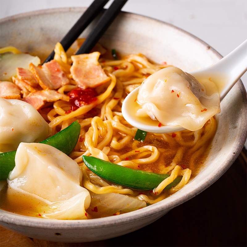 Bacon Dumpling Noodle Soup