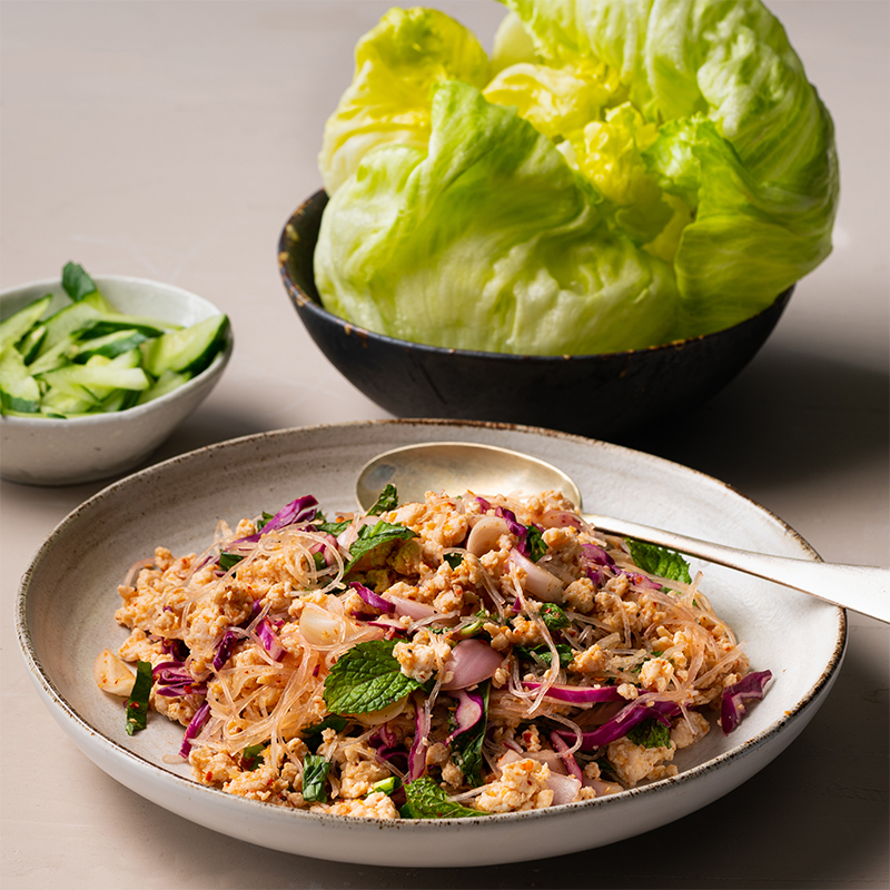 Thai Chicken & Glass Noodle Lettuce Cups